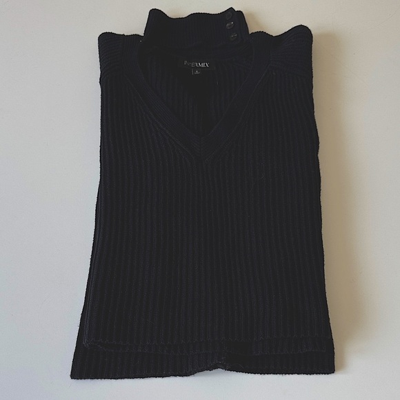 INTERMIX Black Ribbed Knit Sweater - Picture 4 of 9